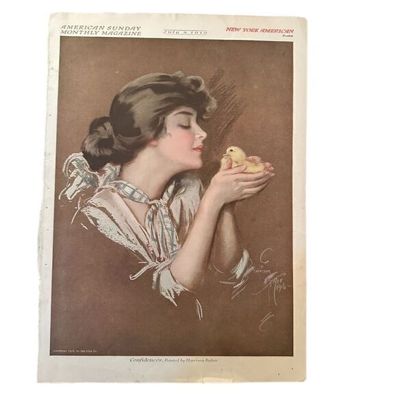 Antique New York American Sunday Magazine Cover July 1916 - Picture 1 of 6